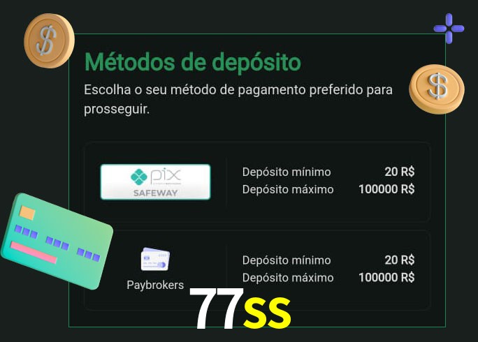 O cassino 77ss oferece uma grande variedade de métodos de pagamento